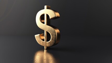 A 3D bronze dollar sign standing with a dramatic spotlight effect on a dark backdrop.
