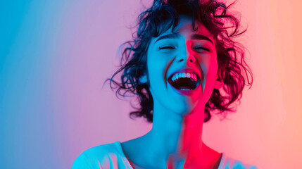 Fototapeta premium Vibrant Expression of Excited Girl