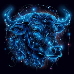 Zelfklevend Fotobehang Abstract Digital Art - Blue Bull © lasalus
