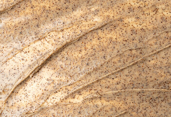 Coffee Scrub Smear Texture Background, Body Peeling Cream Pattern, Organic Exfoliate Face Mask