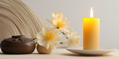 Spa setting with a focus on candle details.