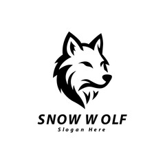 simple wolf head monochrome logo