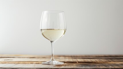 Glass of Wine on Wooden Table