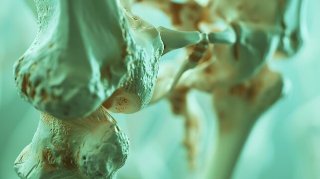A 3D rendering of a hip bone.