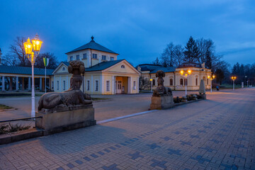 Frantiskovy lazne spa town during evening, UNESCO World Heritage Site, Western Bohemia, Czech Republic - 786476741
