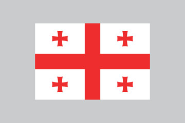 Flag of Georgia, Georgian flag in 2 to 3 proportion, vector illustration with a grey background