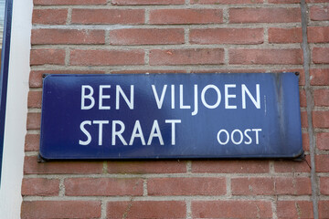 Street Sign Ben Viljoenstraat At Amsterdam The Netherlands 12-4-2024