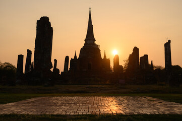 Wat Mahathat at Ayutthaya in Thailand