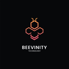 Creative Bee Logo Infinity Bee Vector Design Infinity Concept