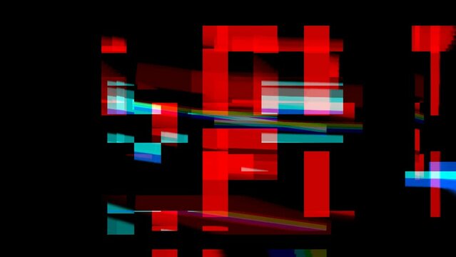 Glitched abstract background with a digital signal error and collapsing data. Element of design. Dancefloor musical abstract background. Vj loop club animation. Motion graphic design.
