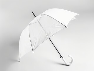 A white umbrella is shown on a gray background.