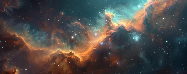 Fotobehang Stargazers nebula meditation. © MAGENTA STUDIO