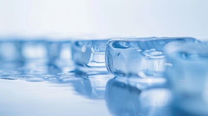 Row of Ice Cubes on Counter