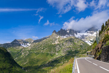 Landscape near Sustenpass with high alpine road, Innertkirchen - Gadmen, Switzerland - 786482336