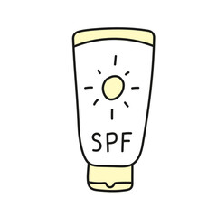 Sunscreen. Vector illustration in doodle style