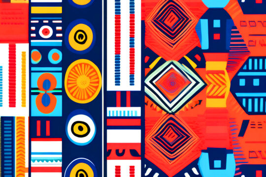 ethnic fabric pattern, African tribal pattern in colorful