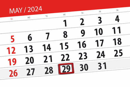 Calendar 2024, deadline, day, month, page, organizer, date, May, wednesday, number 29