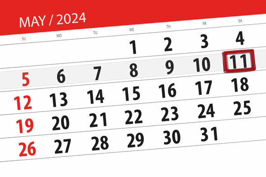 Calendar 2024, deadline, day, month, page, organizer, date, May, saturday, number 11