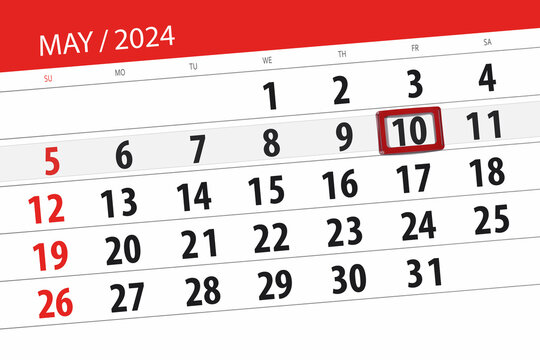 Calendar 2024, deadline, day, month, page, organizer, date, May, friday, number 10