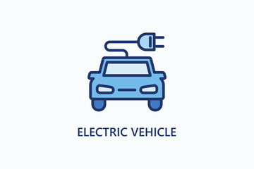 Electric Vehicle vector, icon or logo sign symbol illustration
