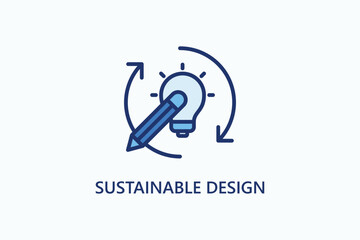 Sustainable Design vector, icon or logo sign symbol illustration