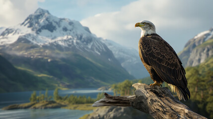 bald eagle on the rock