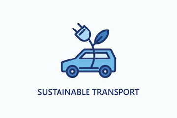 Sustainable Transport vector, icon or logo sign symbol illustration
