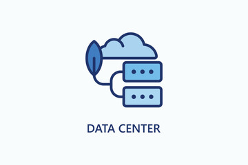Data Center vector, icon or logo sign symbol illustration
