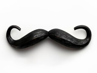 A black mustache on a white background.