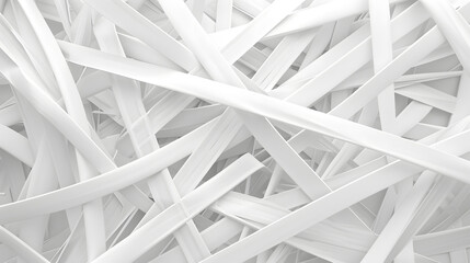 Close up of a stack of white straws made from wooden fibers - obrazy, fototapety, plakaty