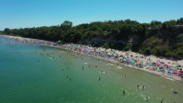 Cliff Beach Baltic Sea Chlapowo Klif Plaza Morze Baltyckie Aerial View Poland