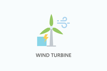 Wind Turbine vector, icon or logo sign symbol illustration	