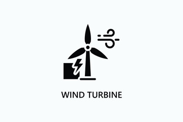 Wind Turbine vector, icon or logo sign symbol illustration	