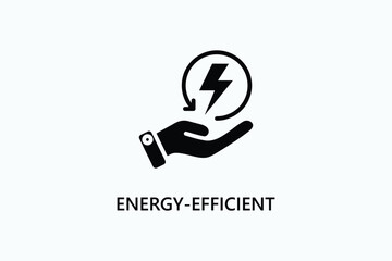 Energy efficient vector, icon or logo sign symbol illustration