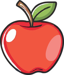 Red apple vector. healthy sweet fruit