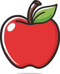 Red apple vector. healthy sweet fruit
