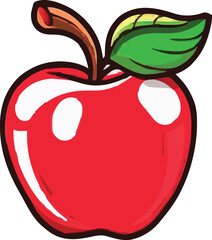 Red apple vector. healthy sweet fruit
