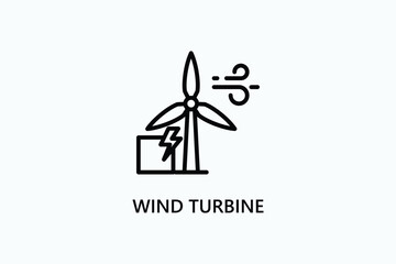 Wind Turbine vector, icon or logo sign symbol illustration	