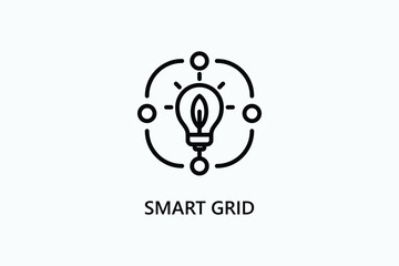 Smart Grid vector, icon or logo sign symbol illustration	