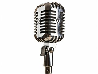 Fototapeta premium A vintage microphone on a white background.
