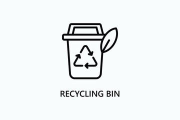 Recycling Bin vector, icon or logo sign symbol illustration	