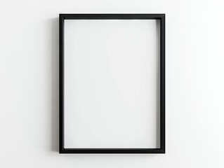 Black frame on a white wall. © VISUAL BACKGROUND