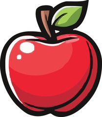 Red apple vector. healthy sweet fruit