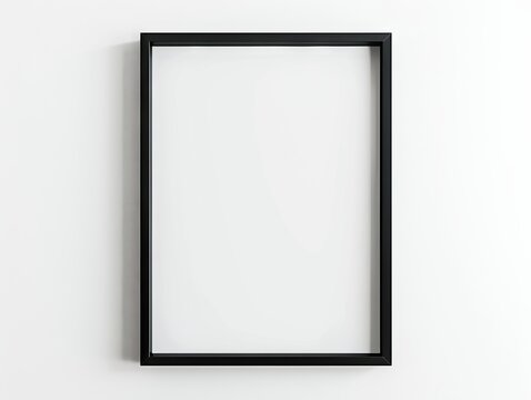 Fototapeta Black frame on a white wall.