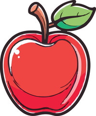 Red apple vector. healthy sweet fruit