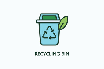 Recycling Bin vector, icon or logo sign symbol illustration	