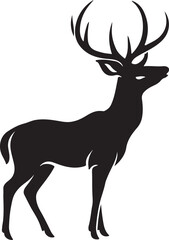 deer black silhouette vector design with white color background