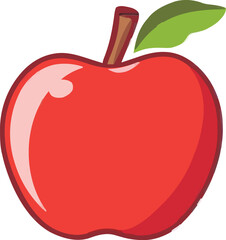 Red apple vector. healthy sweet fruit
