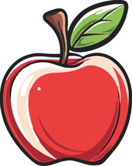 Red apple vector. healthy sweet fruit