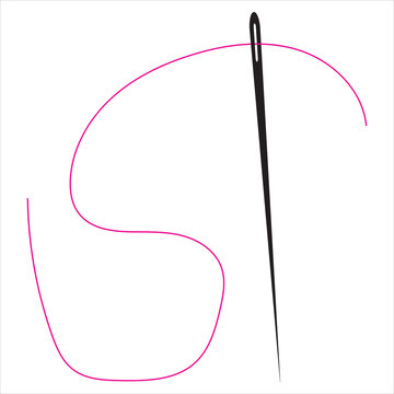 recommend clip art: Set of needle with thread vector icons. Black silhouette with sewing needle. Elegant needle with thread. Vector Eps 10/AI